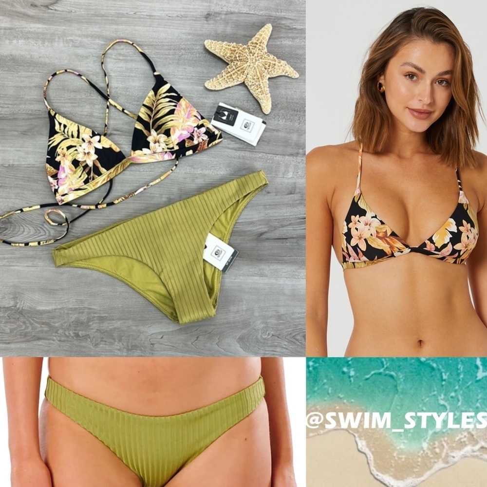 ☀️RIP CURL☀️ SUNDAY SWELL TRI PREMIUM SURF CHEEKY PANT BIKINI SET